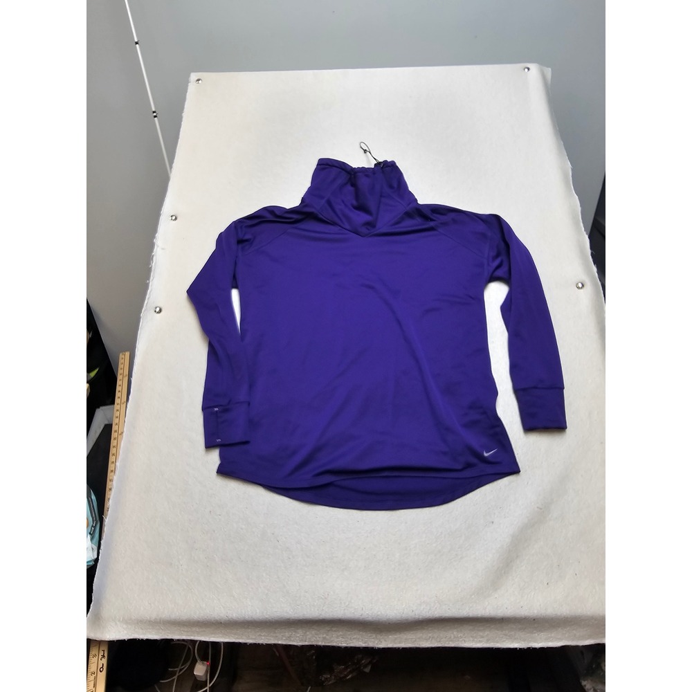 Nike Running Dri-FIT Purple Cowl Neck Pullover Thumbhole Long Sleeve Large